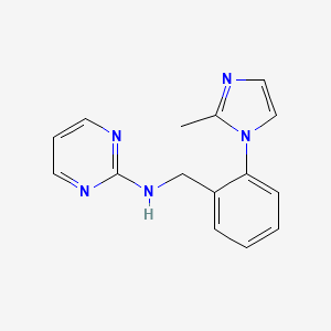molecular formula C15H15N5 B3813831 N-[[2-(2-methylimidazol-1-yl)phenyl]methyl]pyrimidin-2-amine 