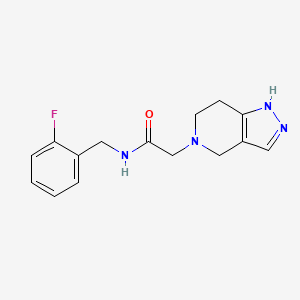 molecular formula C15H17FN4O B3813934 N-[(2-fluorophenyl)methyl]-2-(1,4,6,7-tetrahydropyrazolo[4,3-c]pyridin-5-yl)acetamide 