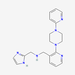 molecular formula C19H23N7 B3814029 N-(1H-imidazol-2-ylmethyl)-1-[2-(4-pyridin-2-ylpiperazin-1-yl)pyridin-3-yl]methanamine 