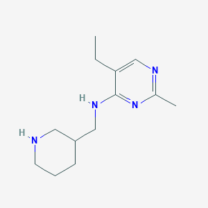 molecular formula C13H22N4 B3814044 5-ethyl-2-methyl-N-(piperidin-3-ylmethyl)pyrimidin-4-amine 