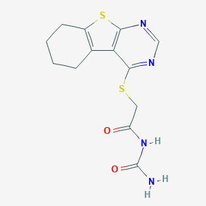 molecular formula C13H14N4O2S2 B381408 N-[(5,6,7,8-tetrahydro[1]benzothieno[2,3-d]pyrimidin-4-ylsulfanyl)acetyl]urea 