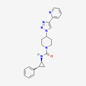 molecular formula C22H24N6O B3814192 N-[(1S,2R)-2-phenylcyclopropyl]-4-(4-pyridin-2-yltriazol-1-yl)piperidine-1-carboxamide 