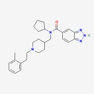 molecular formula C27H35N5O B3814255 N-cyclopentyl-N-({1-[2-(2-methylphenyl)ethyl]-4-piperidinyl}methyl)-1H-1,2,3-benzotriazole-5-carboxamide 