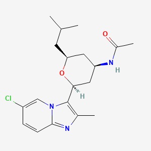 molecular formula C19H26ClN3O2 B3814264 N-[(2S,4R,6S)-2-(6-chloro-2-methylimidazo[1,2-a]pyridin-3-yl)-6-(2-methylpropyl)oxan-4-yl]acetamide 
