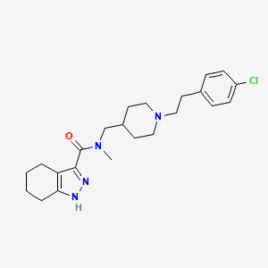 molecular formula C23H31ClN4O B3814390 N-[[1-[2-(4-chlorophenyl)ethyl]piperidin-4-yl]methyl]-N-methyl-4,5,6,7-tetrahydro-1H-indazole-3-carboxamide 