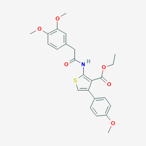 molecular formula C24H25NO6S B381448 Ethyl 2-{[(3,4-dimethoxyphenyl)acetyl]amino}-4-(4-methoxyphenyl)-3-thiophenecarboxylate 