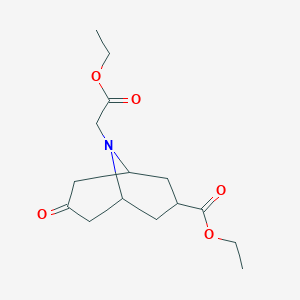 molecular formula C15H23NO5 B038145 Ethyl 9-(2-ethoxy-2-oxoethyl)-7-oxo-9-azabicyclo[3.3.1]nonane-3-carboxylate CAS No. 115956-03-1