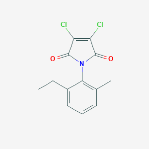 molecular formula C13H11Cl2NO2 B038148 1H-Pyrrole-2,5-dione, 3,4-dichloro-1-(2-ethyl-6-methylphenyl)- CAS No. 117659-55-9