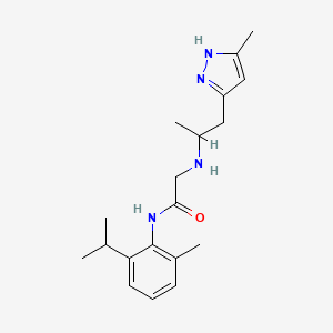 molecular formula C19H28N4O B3814835 N-(2-methyl-6-propan-2-ylphenyl)-2-[1-(5-methyl-1H-pyrazol-3-yl)propan-2-ylamino]acetamide 