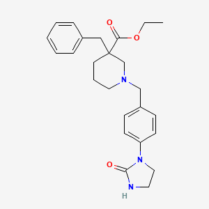 molecular formula C25H31N3O3 B3814840 Ethyl 3-benzyl-1-[[4-(2-oxoimidazolidin-1-yl)phenyl]methyl]piperidine-3-carboxylate 