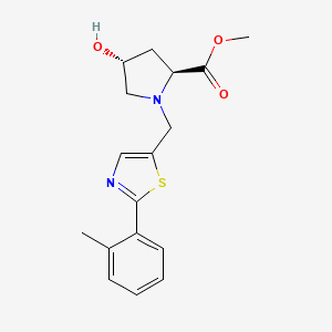 molecular formula C17H20N2O3S B3814994 methyl (2S,4R)-4-hydroxy-1-[[2-(2-methylphenyl)-1,3-thiazol-5-yl]methyl]pyrrolidine-2-carboxylate 
