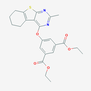 molecular formula C23H24N2O5S B381514 Diethyl 5-[(2-methyl-5,6,7,8-tetrahydro[1]benzothieno[2,3-d]pyrimidin-4-yl)oxy]isophthalate 