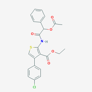molecular formula C23H20ClNO5S B381537 Ethyl 2-{[(acetyloxy)(phenyl)acetyl]amino}-4-(4-chlorophenyl)-3-thiophenecarboxylate 