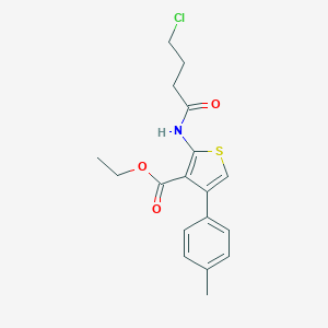 molecular formula C18H20ClNO3S B381543 Ethyl 2-[(4-chlorobutanoyl)amino]-4-(4-methylphenyl)-3-thiophenecarboxylate 