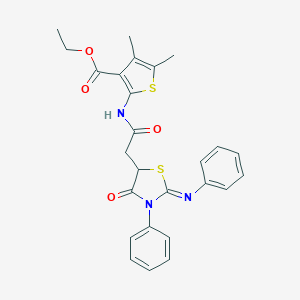 Ethyl 4,5-dimethyl-2-({[4-oxo-3-phenyl-2-(phenylimino)-1,3-thiazolidin-5-yl]acetyl}amino)-3-thiophenecarboxylate