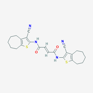 molecular formula C24H24N4O2S2 B381554 N~1~,N~4~-bis(3-cyano-5,6,7,8-tetrahydro-4H-cyclohepta[b]thien-2-yl)-2-butenediamide 