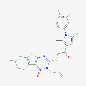 3-allyl-2-({2-[1-(3,4-dimethylphenyl)-2,5-dimethyl-1H-pyrrol-3-yl]-2-oxoethyl}sulfanyl)-7-methyl-5,6,7,8-tetrahydro[1]benzothieno[2,3-d]pyrimidin-4(3H)-one