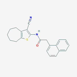 molecular formula C22H20N2OS B381566 N-(3-cyano-5,6,7,8-tetrahydro-4H-cyclohepta[b]thiophen-2-yl)-2-naphthalen-1-ylacetamide CAS No. 378196-26-0