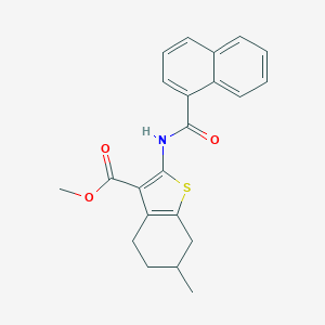 molecular formula C22H21NO3S B381569 Methyl 6-methyl-2-(1-naphthoylamino)-4,5,6,7-tetrahydro-1-benzothiophene-3-carboxylate 