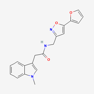 molecular formula C19H17N3O3 B3815695 N-[[5-(furan-2-yl)-1,2-oxazol-3-yl]methyl]-2-(1-methylindol-3-yl)acetamide 