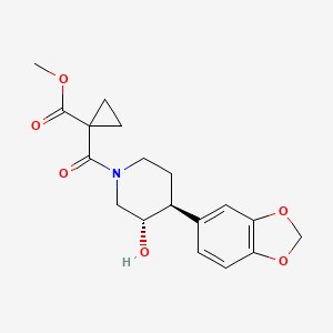 molecular formula C18H21NO6 B3815739 methyl 1-[(3S,4S)-4-(1,3-benzodioxol-5-yl)-3-hydroxypiperidine-1-carbonyl]cyclopropane-1-carboxylate 