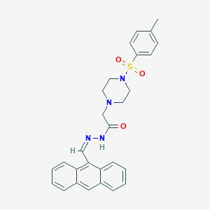 molecular formula C28H28N4O3S B381587 N'-[(Z)-anthracen-9-ylmethylidene]-2-{4-[(4-methylphenyl)sulfonyl]piperazin-1-yl}acetohydrazide CAS No. 385404-21-7
