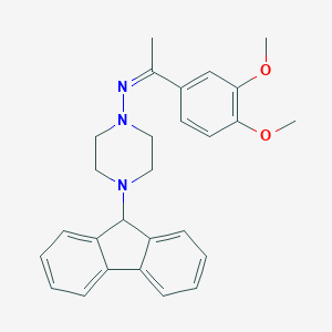 molecular formula C27H29N3O2 B381599 N-[1-(3,4-dimethoxyphenyl)ethylidene]-N-[4-(9H-fluoren-9-yl)-1-piperazinyl]amine CAS No. 380452-76-6