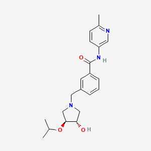 molecular formula C21H27N3O3 B3816091 3-[[(3S,4S)-3-hydroxy-4-propan-2-yloxypyrrolidin-1-yl]methyl]-N-(6-methylpyridin-3-yl)benzamide 