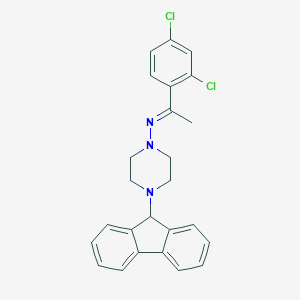 molecular formula C25H23Cl2N3 B381613 N-[(1E)-1-(2,4-dichlorophenyl)ethylidene]-4-(9H-fluoren-9-yl)piperazin-1-amine CAS No. 385405-06-1