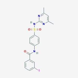 molecular formula C19H17IN4O3S B381638 N-{4-[(4,6-dimethylpyrimidin-2-yl)sulfamoyl]phenyl}-3-iodobenzamide CAS No. 385405-84-5