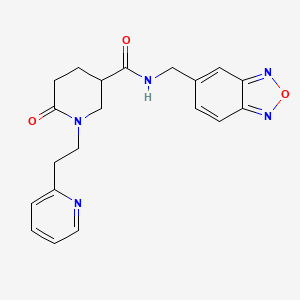 molecular formula C20H21N5O3 B3816439 N-(2,1,3-benzoxadiazol-5-ylmethyl)-6-oxo-1-(2-pyridin-2-ylethyl)piperidine-3-carboxamide 