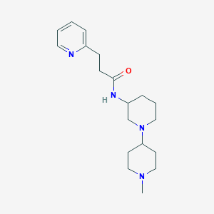 molecular formula C19H30N4O B3816441 N-[1-(1-methylpiperidin-4-yl)piperidin-3-yl]-3-pyridin-2-ylpropanamide 
