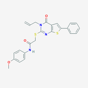 molecular formula C24H21N3O3S2 B381645 N-(4-methoxyphenyl)-2-(4-oxo-6-phenyl-3-prop-2-enylthieno[2,3-d]pyrimidin-2-yl)sulfanylacetamide CAS No. 315711-89-8