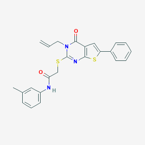 molecular formula C24H21N3O2S2 B381646 N-(3-METHYLPHENYL)-2-{[4-OXO-6-PHENYL-3-(PROP-2-EN-1-YL)-3H,4H-THIENO[2,3-D]PYRIMIDIN-2-YL]SULFANYL}ACETAMIDE 