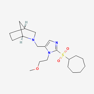 molecular formula C20H33N3O3S B3816488 (1S,4S)-2-[[2-cycloheptylsulfonyl-3-(2-methoxyethyl)imidazol-4-yl]methyl]-2-azabicyclo[2.2.1]heptane 