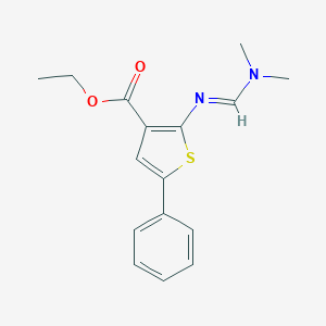 molecular formula C16H18N2O2S B381682 Ethyl 2-{[(dimethylamino)methylene]amino}-5-phenyl-3-thiophenecarboxylate 