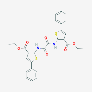 molecular formula C28H24N2O6S2 B381683 Ethyl 2-{[{[3-(ethoxycarbonyl)-5-phenyl-2-thienyl]amino}(oxo)acetyl]amino}-5-phenyl-3-thiophenecarboxylate 