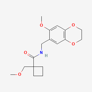 molecular formula C17H23NO5 B3816873 N-[(6-methoxy-2,3-dihydro-1,4-benzodioxin-7-yl)methyl]-1-(methoxymethyl)cyclobutane-1-carboxamide 