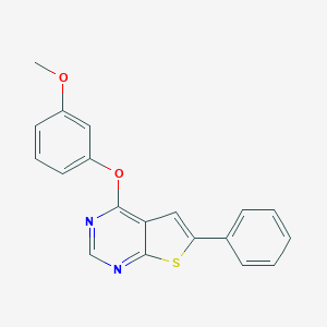 molecular formula C19H14N2O2S B381696 4-(3-Methoxyphenoxy)-6-phenylthieno[2,3-d]pyrimidine 