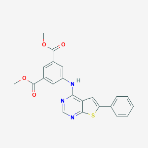 molecular formula C22H17N3O4S B381698 Dimethyl 5-[(6-phenylthieno[2,3-d]pyrimidin-4-yl)amino]benzene-1,3-dicarboxylate 