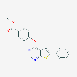 molecular formula C20H14N2O3S B381699 Methyl 4-[(6-phenylthieno[2,3-d]pyrimidin-4-yl)oxy]benzoate 