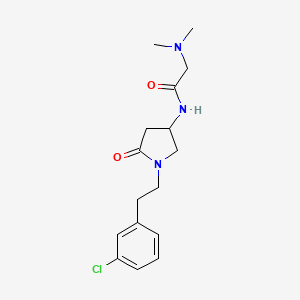 molecular formula C16H22ClN3O2 B3817407 N-[1-[2-(3-chlorophenyl)ethyl]-5-oxopyrrolidin-3-yl]-2-(dimethylamino)acetamide 