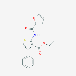 molecular formula C19H17NO4S B381742 Ethyl 2-[(5-methyl-2-furoyl)amino]-4-phenyl-3-thiophenecarboxylate 