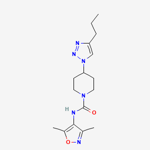 molecular formula C16H24N6O2 B3817533 N-(3,5-dimethyl-1,2-oxazol-4-yl)-4-(4-propyltriazol-1-yl)piperidine-1-carboxamide 