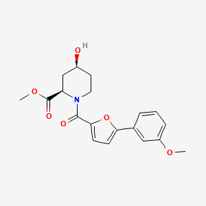 molecular formula C19H21NO6 B3817538 methyl (2R,4S)-4-hydroxy-1-[5-(3-methoxyphenyl)furan-2-carbonyl]piperidine-2-carboxylate 