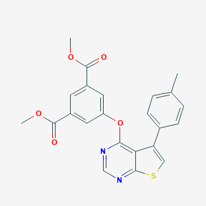 molecular formula C23H18N2O5S B381755 Dimethyl 5-{[5-(4-methylphenyl)thieno[2,3-d]pyrimidin-4-yl]oxy}isophthalate 