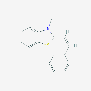 molecular formula C16H15NS B038177 3-Methyl-2-[(Z)-2-phenylvinyl]-2,3-dihydro-1,3-benzothiazole CAS No. 123768-25-2