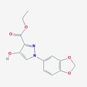 molecular formula C13H12N2O5 B381772 ethyl 1-(1,3-benzodioxol-5-yl)-4-hydroxy-1H-pyrazole-3-carboxylate 