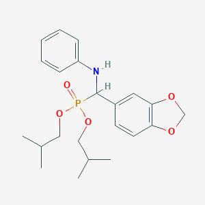 molecular formula C22H30NO5P B381788 Diisobutyl anilino(1,3-benzodioxol-5-yl)methylphosphonate 