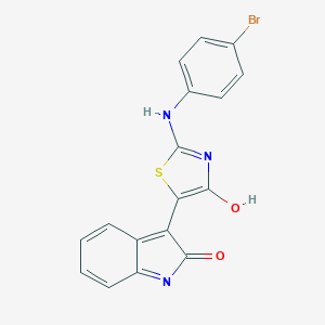 molecular formula C17H10BrN3O2S B381791 2-[(4-bromophenyl)imino]-5-(2-oxo-1,2-dihydro-3H-indol-3-yliden)-1,3-thiazolan-4-one 